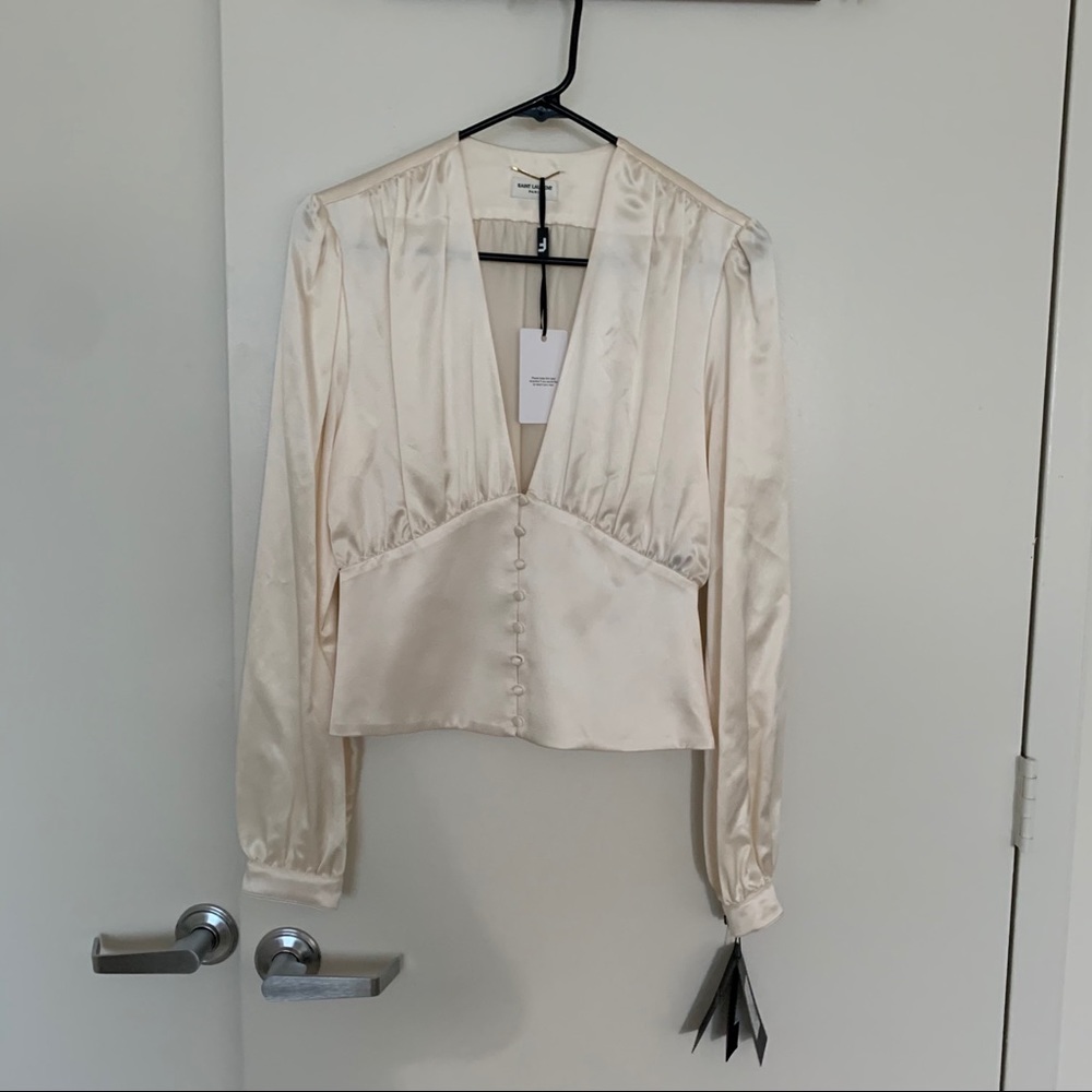Saint Laurent draped blouse size 36